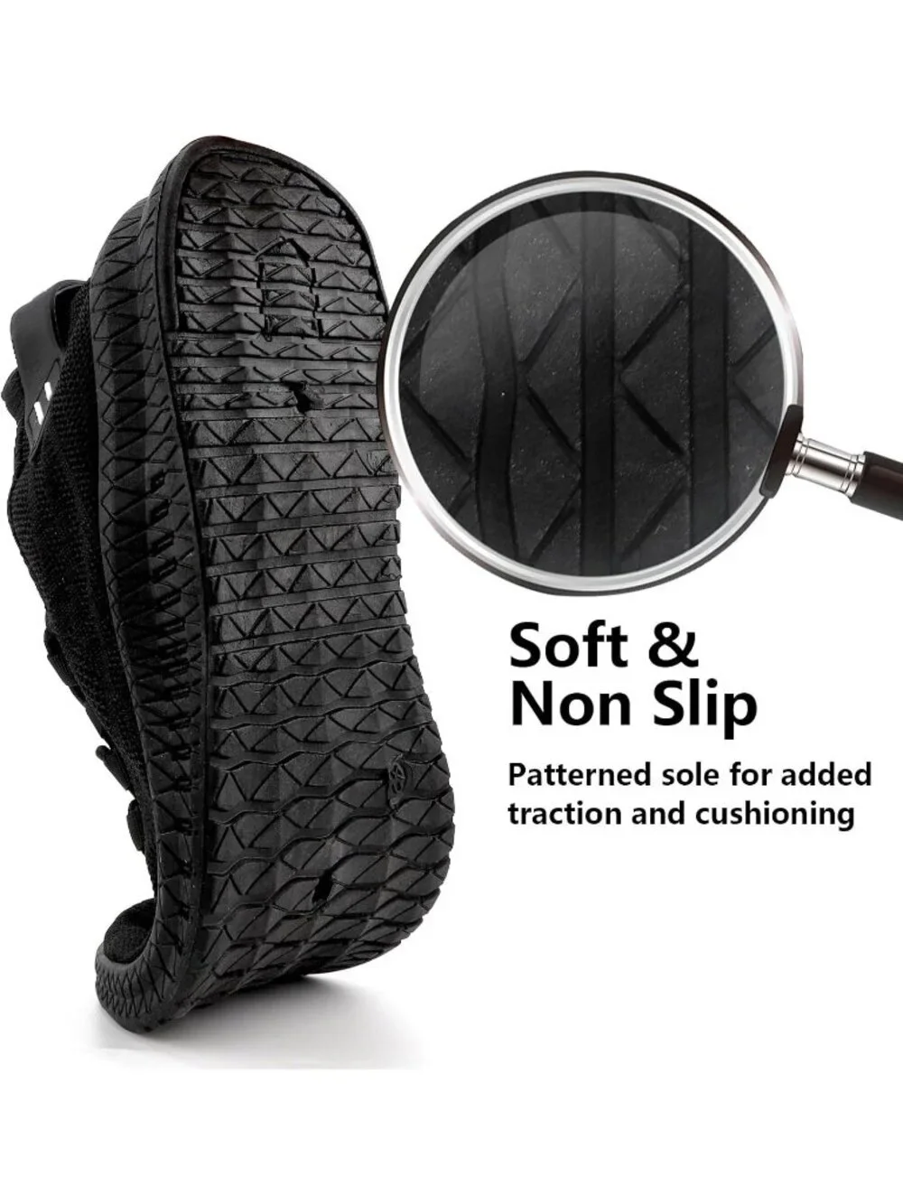 Men's Black Running Shoes Non Slip Athletic Fashion Lightweight Mesh Sneakers